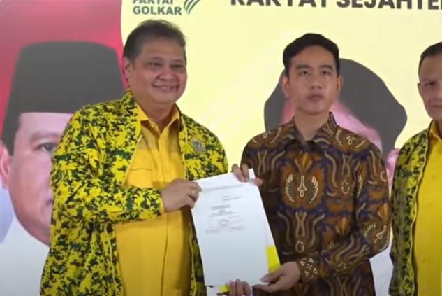 Gibran Rakabuming Hadir di Rapimnas Partai Golkar Terima Mandat sebagai Cawapres Prabowo