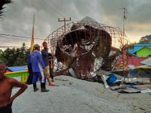 Puting Beliung Hantam Kelurahan Teluk Uma di Karimun, Kubah Masjid Al-Falah Roboh