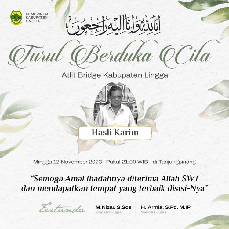 Kabar Duka, Atlet Bridge Senior Asal Kabupaten Lingga Meninggal Dunia