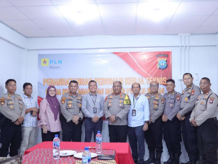 Dukung Pengamanan Objek Vital, Polda Kepri dan PT PLN Batam Tanda Tangani Pedoman Kerjasama Teknis