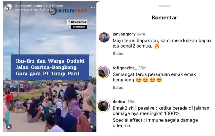Ibu-ibu dan Warga Blokir Jalan Ocarina - Bengkong Gara-gara PT Tutup Parit