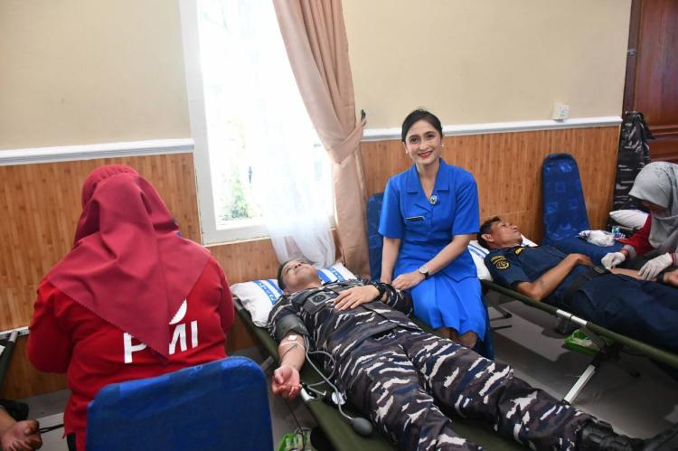 Sambut Hari Armada Ke-78, Lanal TBK Gelar Baksos Donor Darah