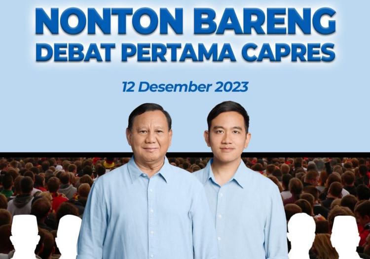 Nobar Debat Capres Prabowo-Gibran di Berbagai Kota, Ini Lokasi di Kota Batam!