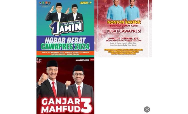 Debat Perdana Cawapres, Berikut Lokasi Nobar di Kota Batam hingga Ada Cemilan Gratis