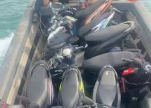 Diduga Hasil Curian, 37 Kendaraan Roda Dua Diangkut dengan Pompong Diamankan Polsek Galang