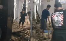 Longsor Rusak Bangunan Masjid Al Ikhlas di Kampung Seraya Batam