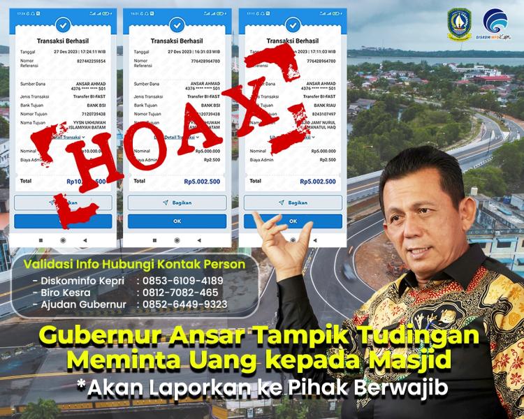 Gubernur Ansar Tampik Tudingan Meminta Uang kepada Masjid