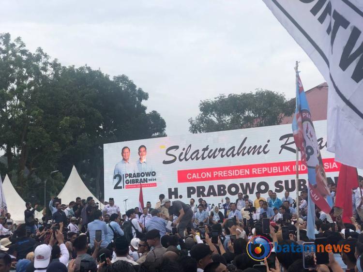 Prabowo Hadir di Kota Batam, Curhat ke Pendukung Saya Dikasih Nilai Jelek