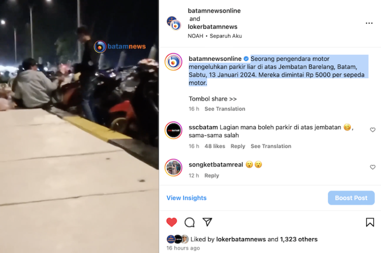 Pengendara Motor Keluhkan Pungutan Liar di Jembatan Barelang, Batam