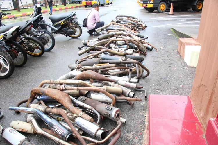 Polres Karimun Sita Puluhan Knalpot Brong demi Kenyamanan Berlalu Lintas