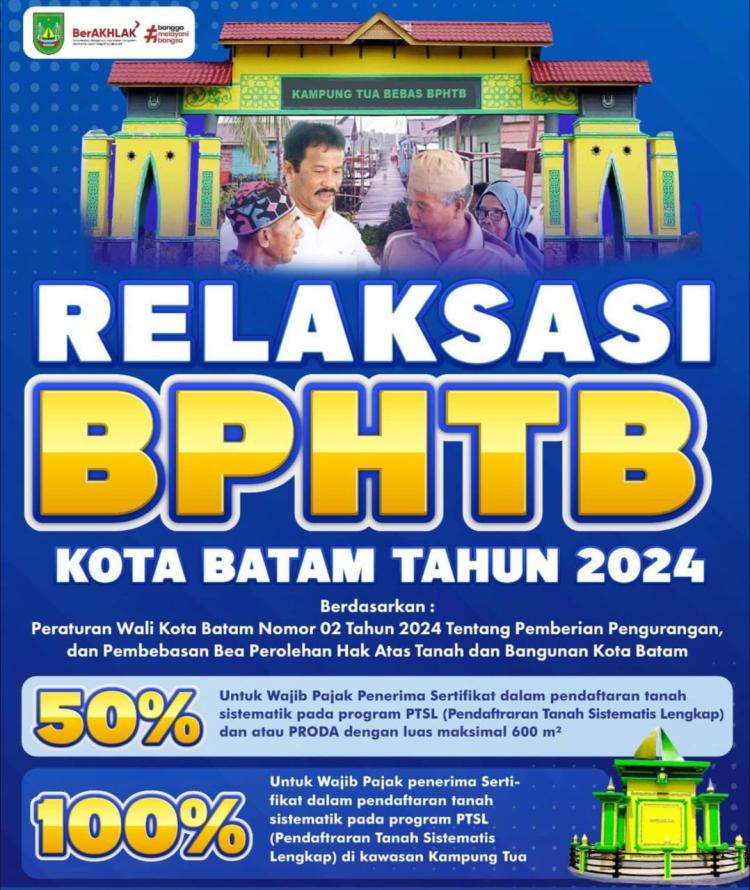 Kabar Baik! Pemko Batam Gratiskan BPHTB untuk Kampung Tua Se-Kota Batam