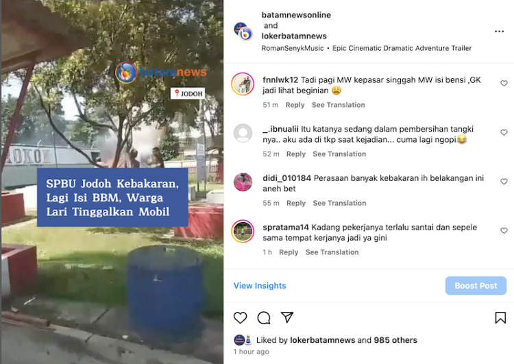 Kebakaran di SPBU Jodoh, Batam: Warga Panik, Tidak Ada Korban Jiwa