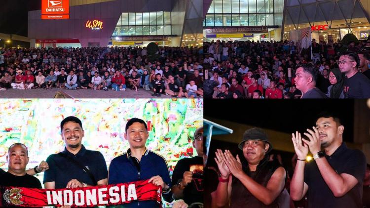 Randi Zulmariadi Semarakkan Nobar Timnas, Ajak Masyarakat Batam Kompak Bangun Kota