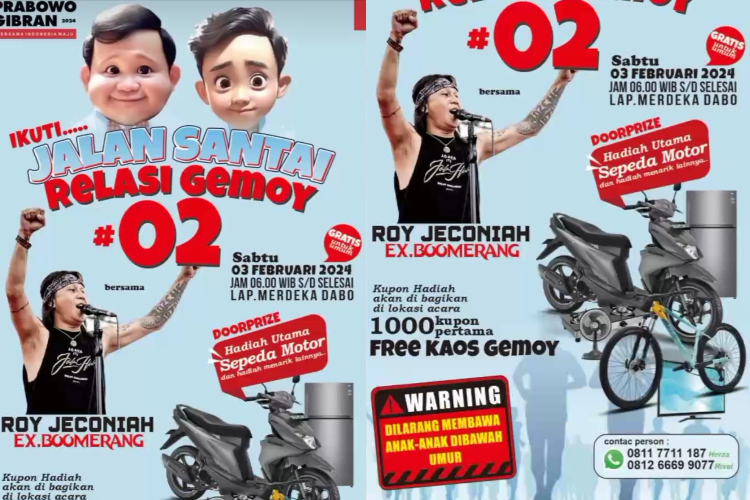 Ramaikan! Eks Vokalis Boomerang Bakal Meriahkan Jalan Santai Berhadiah Relasi Gemoy 02 Lingga di Dabo Singkep