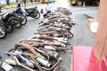 Polres Karimun Sita Puluhan Knalpot Brong demi Kenyamanan Berlalu Lintas