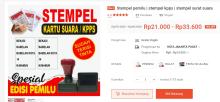 Stempel Surat Suara Pemilu 2024 Dijual Bebas di E-commerce