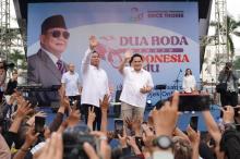 Capres Nomor Urut 02, Prabowo Subianto, Hadiri Acara Komunitas Ojol Penggemar Erick Thohir