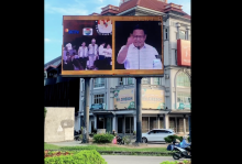  Relawan Milenial AMIN Batam Patungan Pasang Videotron untuk Cak Imin