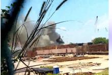 Diduga Kapal di PT BMS Tanjung Uncang Batam Terbakar Saat Perbaikan