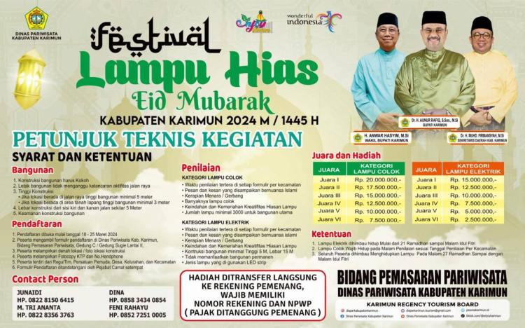 Festival Lampu Colok dan Lampu Hias Karimun 2024, Syarat Ketentuan dan Hadiah!