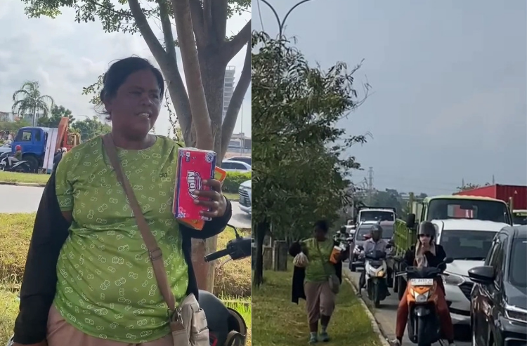 Di Perempatan Gelael Kota Batam, Lilis Sianipar Semangat Jajakan Tisu dan Kacang Demi Cukupi Kebutuhan