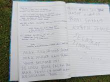 Isi Catatan Tulis Tangan M Saparoni yang Ditemukan Meninggal Gantung Diri di Karimun