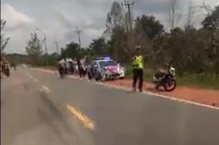 Kecelakaan Beruntun di Jalan Lintas Barat Bintan, Empat Mobil Ringsek