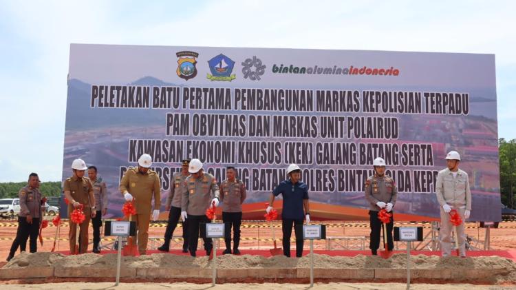 Peletakan Batu Pertama Pembangunan Markas Kepolisian Terpadu di KEK Galang Batang