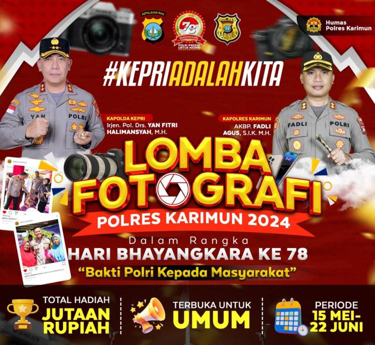 Lomba Foto HUT Bhayangkara ke-78 oleh Polres Karimun, Raih Hadiah Jutaan Rupiah!