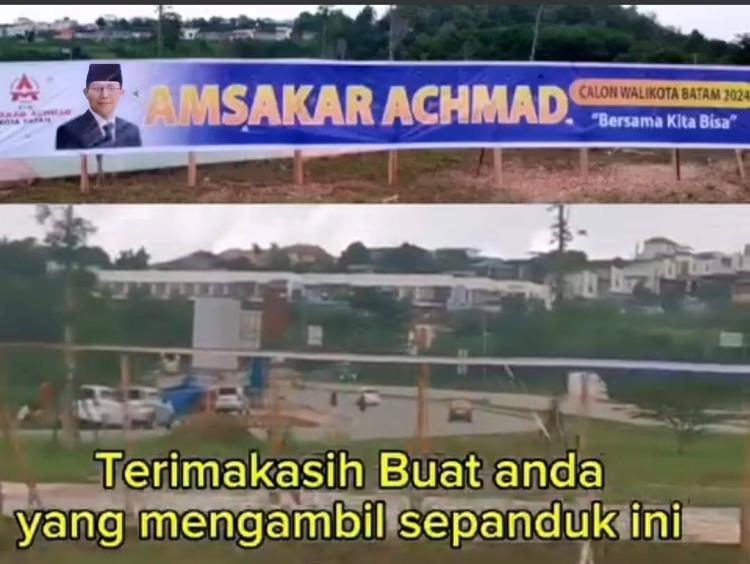 Spanduk Amsakar Achmad Dirusak, Simpatisan Berharap Pelaku Segera Sadar