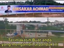 Spanduk Amsakar Achmad Dirusak, Simpatisan Berharap Pelaku Segera Sadar