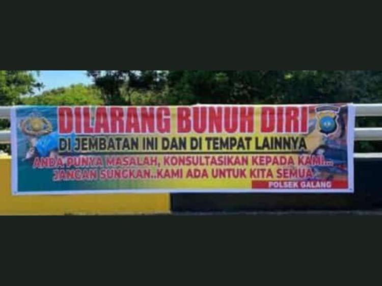Marak Fenomena Bunuh Diri di Jembatan Barelang, Polsek Galang Pasang Spanduk Peringatan