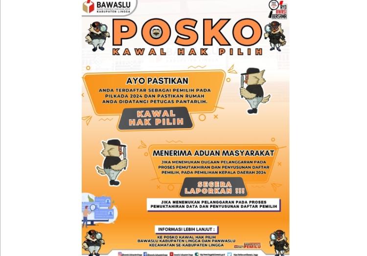 Bawaslu Lingga Luncurkan Posko Kawal Hak Pilih untuk Pilkada 2024