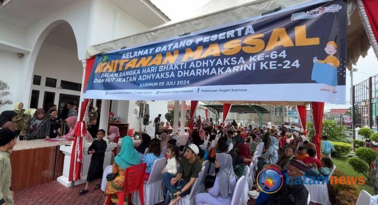 Ratusan Anak Antusias Ikuti Khitan Massal Hari Bakti Adhyaksa ke-64 di Karimun