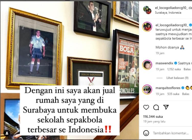 Cristian Gonzales Jual Rumah di Surabaya untuk Mewujudkan Mimpi Sekolah Sepak Bola