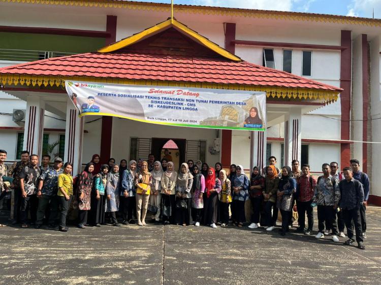 BRK Syariah Sosialisasikan Teknis Transaksi Non Tunai Pemerintah Desa Siskeudes Link-CMS se Kabupaten Lingga