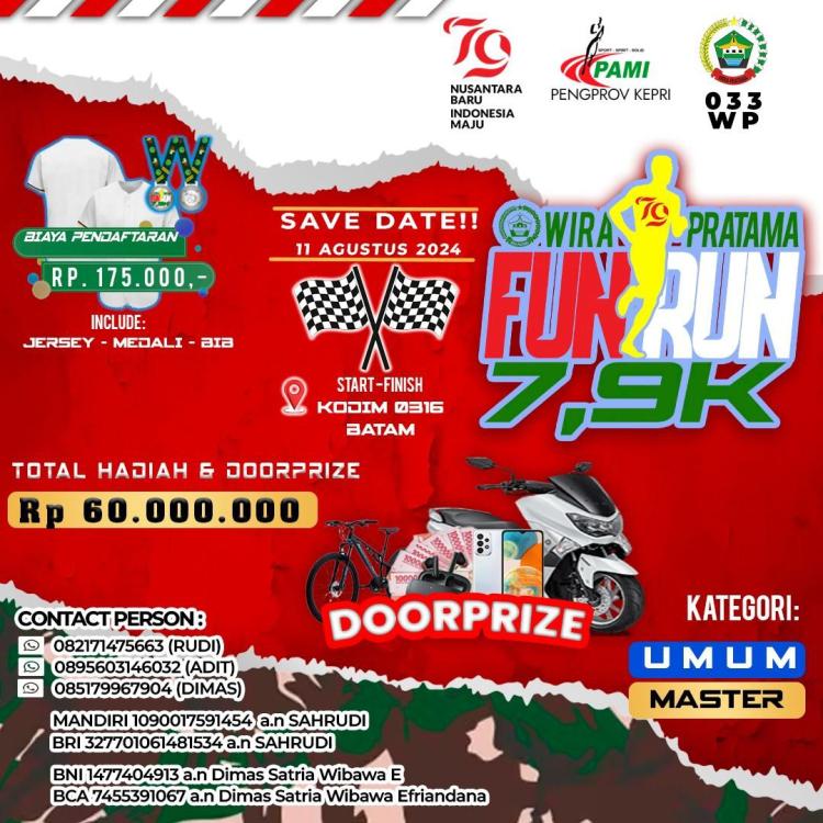 TNI AD Gelar Fun Run di Batam Sambut HUT RI ke-79, Hadiah Ratusan Juta Rupiah Menanti