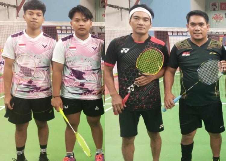 Final Turnamen Dabo Master 2024: Pebulutangkis Muda Panggak Darat Habib/Ari vs Atlet Senior Ati/Joni