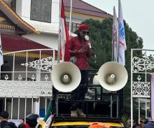 Aksi Buruh FSPMI Kota Batam Tuntut Penghapusan Omnibus Law UU Cipta Kerja