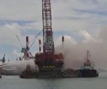 KSOP Khusus Batam Selidiki Kebakaran Kapal Crane Arimbi di Perairan Tanjung Uncang