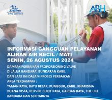 Perbaikan Valve di Jalur Bandara Kabil, Suplai Air di Sejumlah Area Batam Terganggu