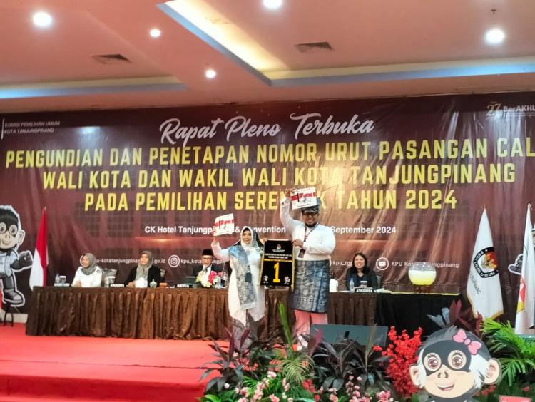 Nomor Urut 1 Jadi Simbol Keberlanjutan, Paslon Rahma-Rizha Hafiz Optimis di Pilkada Tanjungpinang 2024