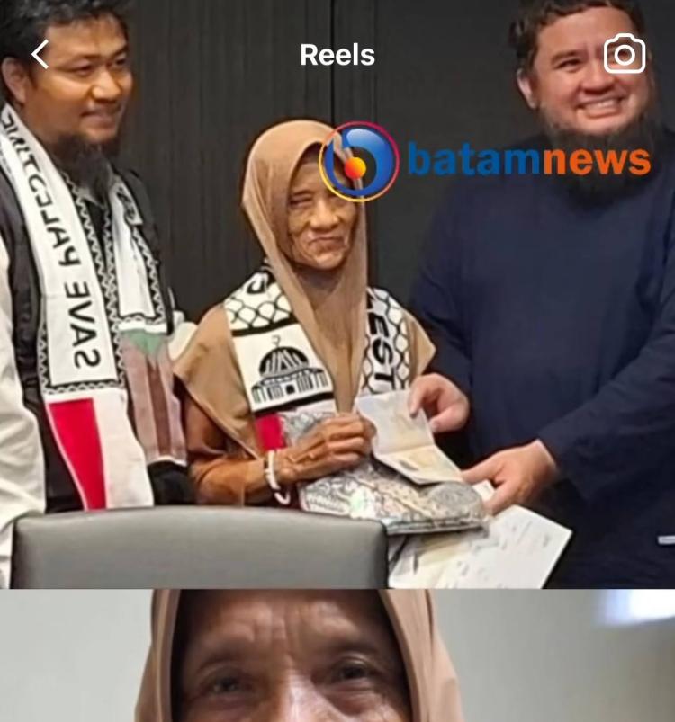 Sumbang Hasil Jualan Kacang untuk Palestina, Seorang Nenek di Batam Diberangkatkan Umroh bulan Depan