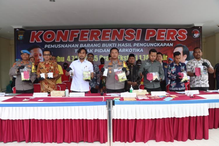 Pemusnahan 4.7 Kg Sabu dan 1.746 Butir Ekstasi di Batam: Polresta Barelang Selamatkan 65 Ribu Jiwa