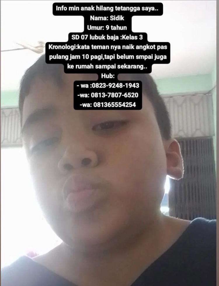 Anak 9 Tahun Hilang di Batam, Keluarga Sidik Minta Bantuan Warga untuk Pencarian