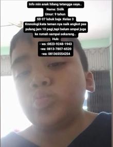 Anak 9 Tahun Hilang di Batam, Keluarga Sidik Minta Bantuan Warga untuk Pencarian