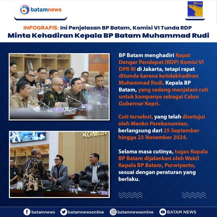 INFOGRAFIS: Ini Penjelasan BP Batam, Komisi VI Tunda RDP Minta Kehadiran Kepala BP Batam Muhammad Rudi
