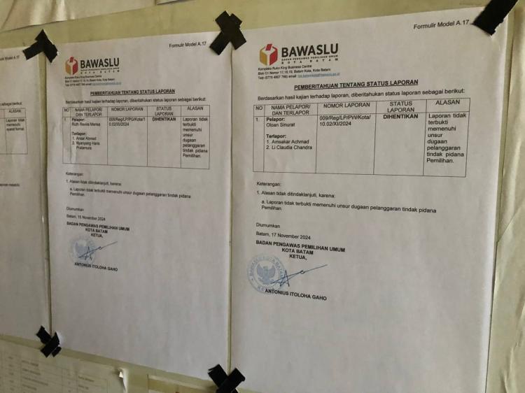 Bawaslu Batam Hentikan Penyelidikan Dugaan Pelanggaran Kampanye di Pesta Budaya Bangso Batak