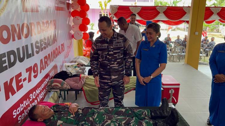 Hari Armada RI ke-79, Lanal Karimun Gelar Donor Darah dan Bagikan Sembako