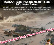 Cek Fakta: Tidak Benar Banjir Enam Meter Menenggelamkan 98% Kota Batam